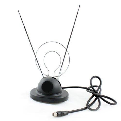 Product Cover Wideskall Wideskall Universal Indoor Rabbit Ear TV Antenna for HDTV Ready VHF UHF Dual Loop Coaxial
