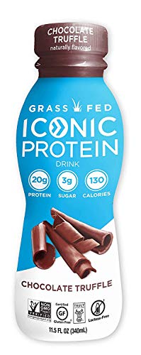 Product Cover Iconic Protein Drinks, Chocolate Truffle (12 Pack) | Low Carb Protein Shakes | Grass Fed, Lactose Free, Gluten Free, Non-GMO, Kosher | High Protein Drink | Keto Friendly