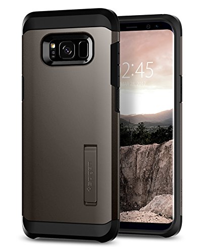 Product Cover Spigen Tough Armor Galaxy S8 Plus Case with Reinforced Kickstand and Heavy Duty Protection and Air Cushion Technology for Samsung Galaxy S8 Plus (2017) - Gunmetal
