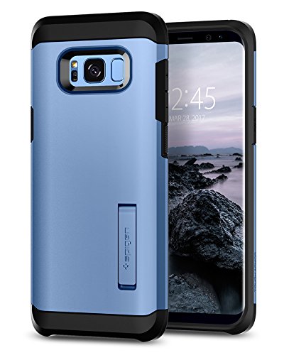 Product Cover Spigen Tough Armor Galaxy S8 Case with Kickstand and Extreme Heavy Duty Protection and Air Cushion Technology for Samsung Galaxy S8 (2017) - Coral Blue