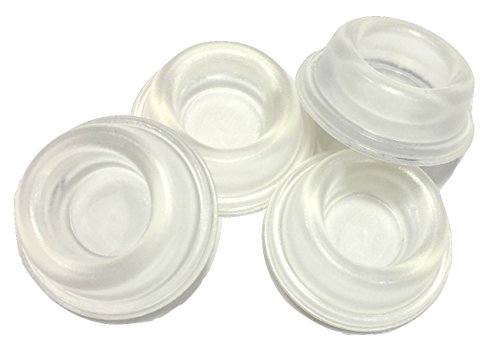 Product Cover Rubber Door Stopper Bumpers (Pack of 4) Clear - Made in USA - Self-Adhesive Wall Protectors. Prevent Damage to Walls from Door Knobs Handles, Guard and Shield