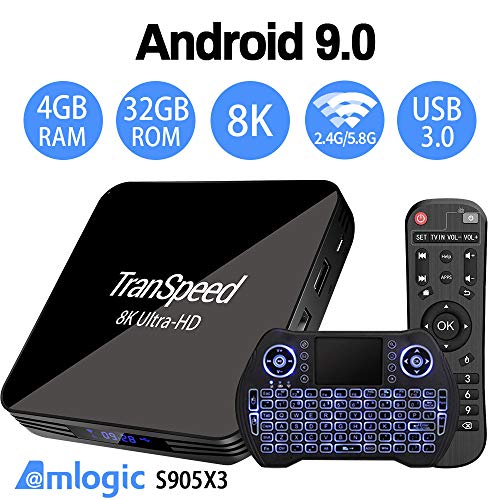 Product Cover Android TV Box 9.0 Amlogic S905X3 2.4G 5.8G Dual Band WiFi 4GB 32G Bluetooth 4.1 with Backlit Mini Keyboard 3D Ultra-HD 4K 8K Streaming Media Player Set Top Tv Box