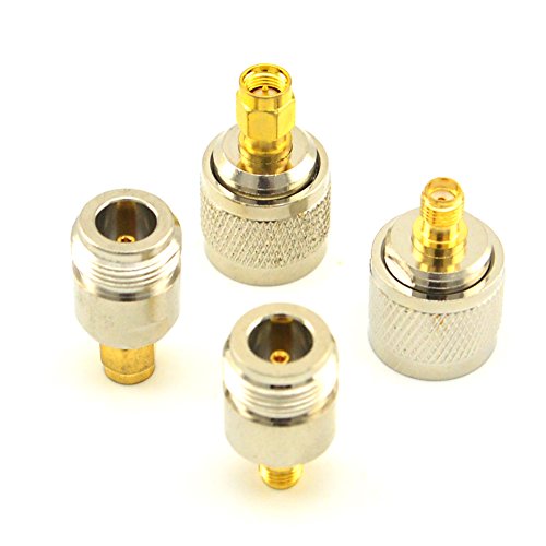 Product Cover onelinkmore SMA to N Adapter Kit 4 Type RF Connectors N Male/Female to SMA Female/Male Wi-Fi Adapter...