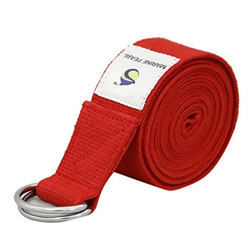 Product Cover Marine Pearl Super Soft 8 Ft Organic Cotton Yoga Strap - Perfect for Stretching, Holding Poses Etc