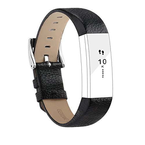 Product Cover POY Replacement Bands Compatible for Fitbit Alta and Fitbit Alta HR, Genuine Leather Wristbands