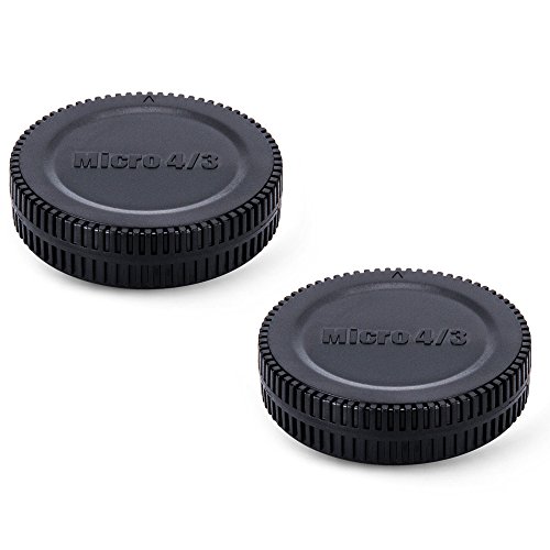 Product Cover 2 Pack JJC Body Cap and Rear Lens Cap Cover Kit for Micro 4/3 DSLR Cameras and Micro 4/3 Mount Lenses
