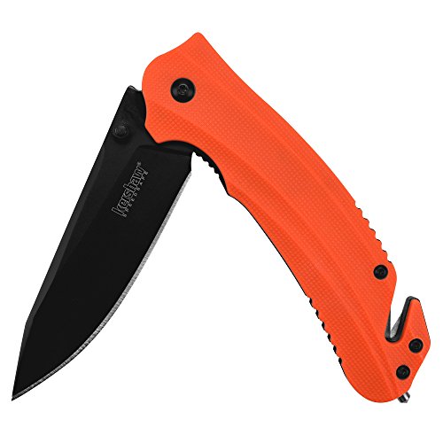 Product Cover Kershaw Barricade (8650) Multifunction Rescue Pocket Knife with 3.5 Inch Stainless Steel Blade; Features SpeedSafe Assisted Opening with Flipper, Glass Breaker Tip, Belt Cutter, and Pocketclip; 4.5 oz