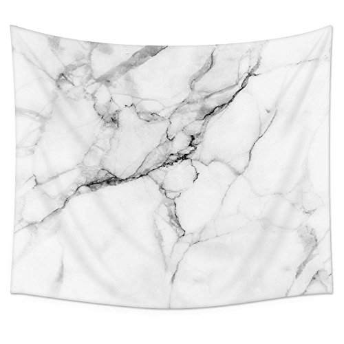Product Cover Uphome Marble Tapestry Wall Hanging, White and Grey Fabric Wall Tapestries 3D Crack Granite Small Tapestry Hangings Wall Decor for Living Room Dorm, 51