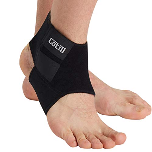 Product Cover Cotill Ankle Support for Men and Women - Neoprene Breathable Adjustable Ankle Brace Sprain for Running, Basketball (Medium)