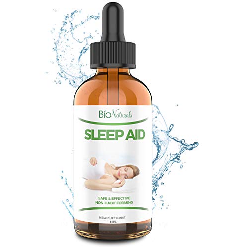 Product Cover Bio Naturals Melatonin Sleep Aid Liquid Drops with Inositol, B6 & L-Theanine Reduces Stress & Anxiety - Potent Sublingual Formula Works Faster Than Sleeping Pills, Non-Habit Forming - 2 fl oz