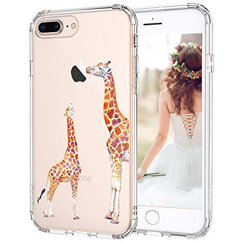 Product Cover MOSNOVO iPhone 7 Plus Case, iPhone 8 Plus Case, Cute Giraffe Pattern Clear Design Printed Transparent Case with TPU Bumper Protective Case Cover for Apple iPhone 7 Plus (2016) / iPhone 8 Plus (2017)