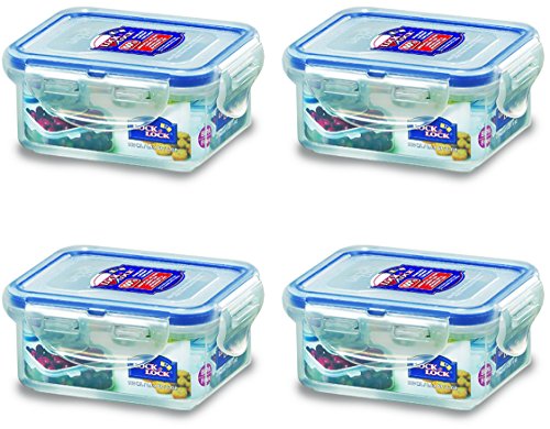 Product Cover Lock & Lock Rectangular Water Tight Food Container, Set of 4 (6 oz each)