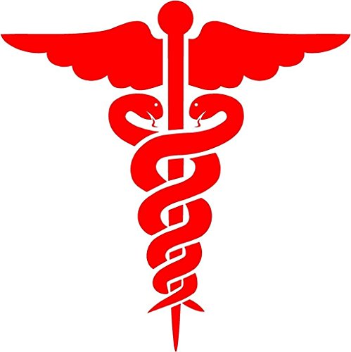 Product Cover Fusion (Pack of 2) Red Doctor car Decal Sticker 12cm X9.5cm