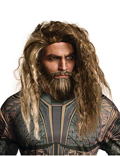 Product Cover Rubie's Costume Co Men's Justice League Aquaman Beard & Wig, As Shown, One Size