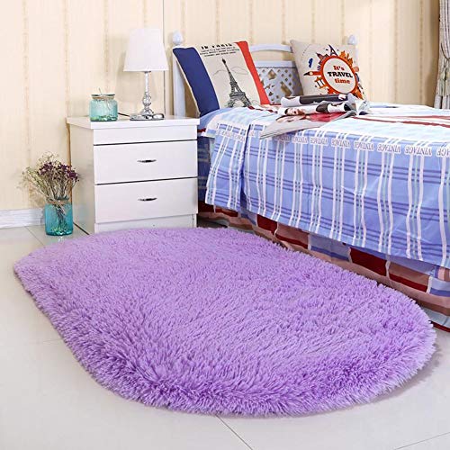 Product Cover Noahas Ultra Soft 4.5cm Velvet Bedroom Rugs Kids Room Carpet Modern Shaggy Area Rugs Home Decor 2.6' X 5.3', Purple