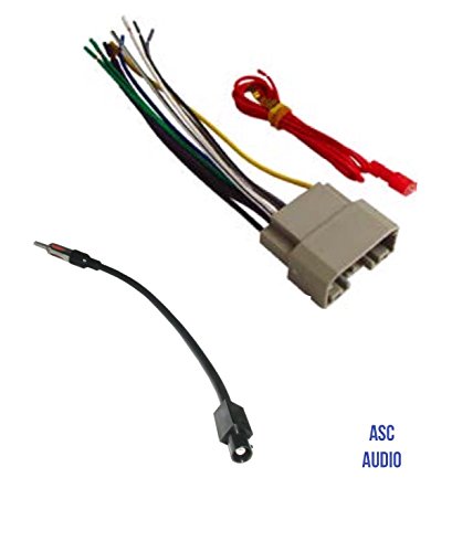 Product Cover ASC Audio Car Stereo Wire Harness and Antenna Adapter to install an Aftermarket Radio for some Dodge Chrysler Jeep Vehicles- Compatible Vehicles listed below