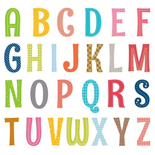 Product Cover DECOWALL DA-1701A Uppercase Alphabet ABC Letter Kids Wall Decals Wall Stickers Peel and Stick Removable Wall Stickers for Kids Nursery Bedroom Living Room