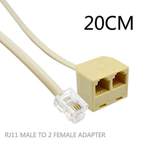 Product Cover 2Pack RJ11 Male to Female 6P4C to 2Female 6P4C Splitter Converter Cable