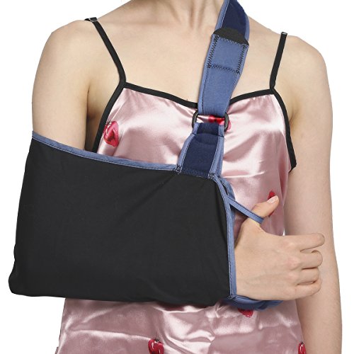 Product Cover Velpeau Arm Sling with Waist Strap - Be Suitable for Sleep - Thin, Lightweight Medical Sling for Broken & Fractured Bones - Adjustable Wrist Elbow Forearm Shoulder & Rotator Cuff Support (Medium)