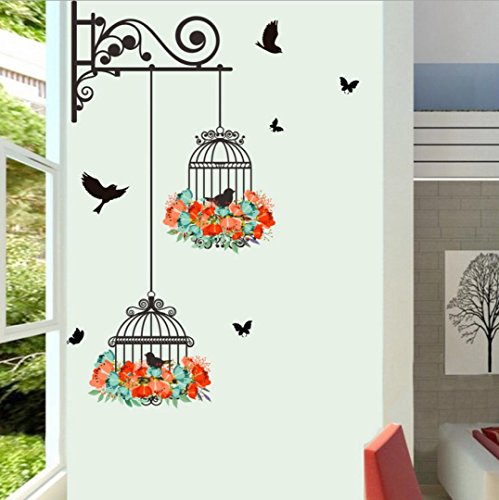 Product Cover Plane Wall Sticker, Fheaven Waterproof Environmental Protection Birdcage Decorative Painting Bedroom Living room TV Wall Decoration Wall Stickers Mural 56X76cm