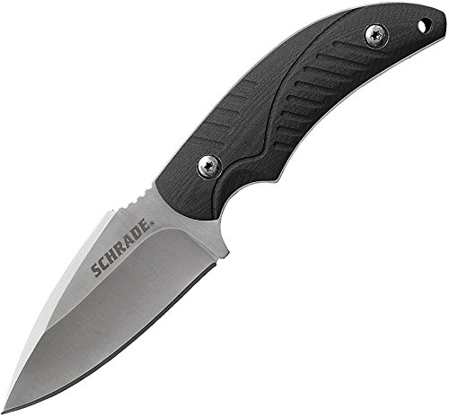 Product Cover Schrade SCHF66 6.4in High Carbon S.S. Full Tang Fixed Blade Knife with 2.9in Drop Point Blade and TPR Handle for Outdoor Survival, Tactical and EDC