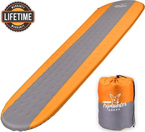 Product Cover Self Inflating Sleeping Pad Lightweight - Compact Foam Padding Waterproof Inflatable Mat - Best for Camping Hiking Backpacking - Thick 1.5 Inch for Comfortable Sleep - Insulated Camping Mattress