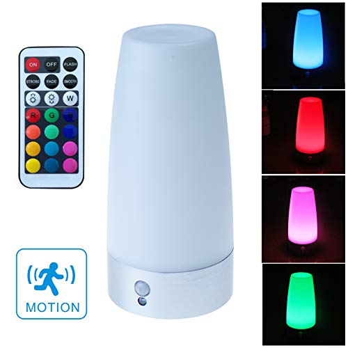 Product Cover WRalwaysLX Retro LED Night Light Motion Sensor ,Small Table Lamp with Wireless Remote Control,Battery Powered Lamp for Kids Room,Bedroom,Kitchen