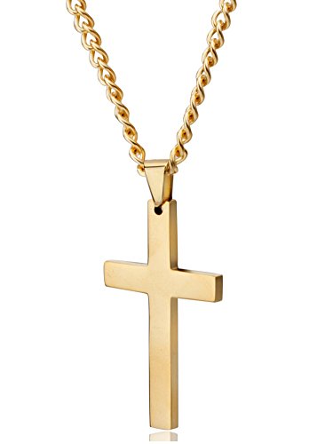 Product Cover Jstyle Jewelry Mens Cross Necklace for Men Women Stainless Steel Pendant 24 Inch