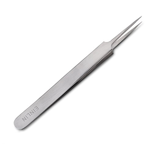 Product Cover Blackhead and Splinter Remover Tweezers EINLIN Professional Stainless Steel Pointed Tweezers With Case The Best Precision Whiteheads Ingrown Hair Eyebrow Thorns Removal Tweezers