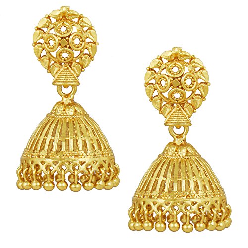 Product Cover Bodha 18K Gold Plated Traditional Indian Jhumka Earrings (SJ_1031)