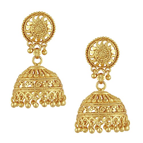 Product Cover Bodha 18k Gold Plated Traditional Indian Jhumka Earrings (SJ_34)