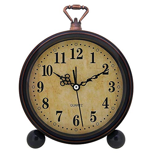 Product Cover Konigswerk Vintage Alarm Clock, Analog Table Desk Clock Battery Operated for Living Room Decor Shelf (Classic)
