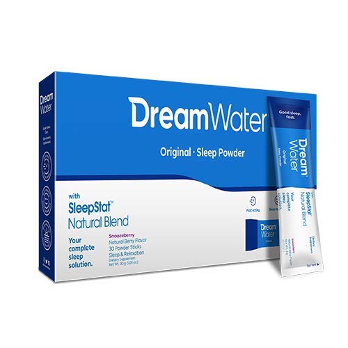 Product Cover Dream Water Sleep Powder, Best Natural Sleep Aid, Melatonin, GABA, 5-HTP, Snoozeberry - 30 Count, Top Rated - Non-Habit Forming