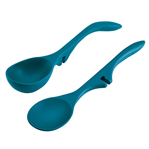 Product Cover Rachael Ray Nonstick Kitchen Tools and Gadgets  Lazy Spoon/Lazy Ladle Set, 2-Piece, Marine Blue, Small - 46834