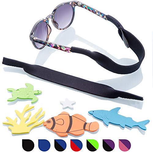 Product Cover Baby Glasses and Sunglasses Strap 2pk | Active Kids with Bonus Stickers (Black)