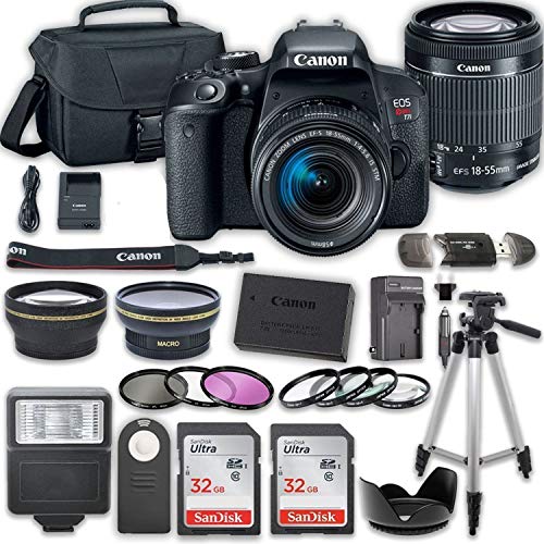 Product Cover Canon EOS T7i DSLR Camera with 18-55mm IS STM Lens + 2 x 32GB Card + Accessory Kit