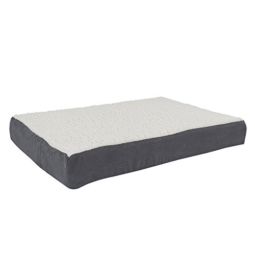 Product Cover PETMAKER Orthopedic Sherpa Top Pet Bed with Memory Foam and Removable Cover 30x20.5x4 Gray