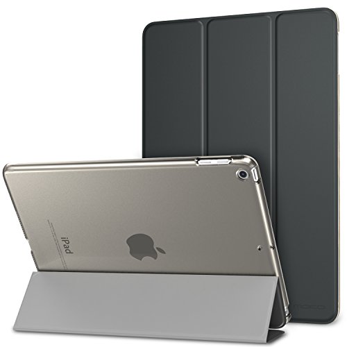 Product Cover MoKo Case Fit 2018/2017 iPad 9.7 6th/5th Generation - Slim Lightweight Smart Shell Stand Cover with Translucent Frosted Back Protector Fit Apple iPad 9.7 Inch 2018/2017, Space Gray(Auto Wake/Sleep)