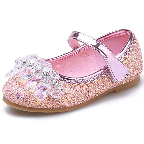 Product Cover YING LAN Girl Round-Toe Sparkle Bowknot Ballet Ballerina Flat Princess Wedding Shoes Mary Janes