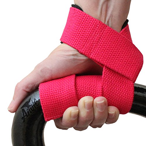 Product Cover Anvil Fitness Lifting Straps - Weightlifting Hand Bar Wrist Support Hook Wraps, Pair(2), Wrist Supports Assist Grip Strength Weight Lifting Straps for Bodybuilding, Power Lifting (Pink)