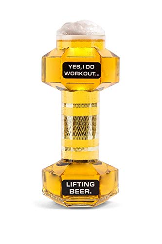 Product Cover BigMouth Inc Dumbbell Beer Glass, Great Gag Gift for Weight Lifters, Exercise Fanatics, Made of Glass