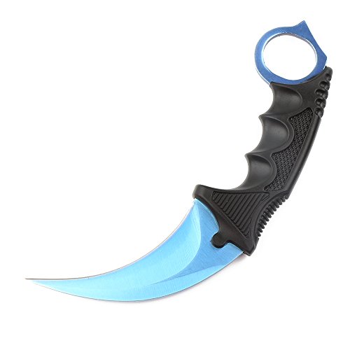 Product Cover F-FORCE Stainless Steel Tactical Karambit Hawkbill Knife With Sheath and Cord (Blue)