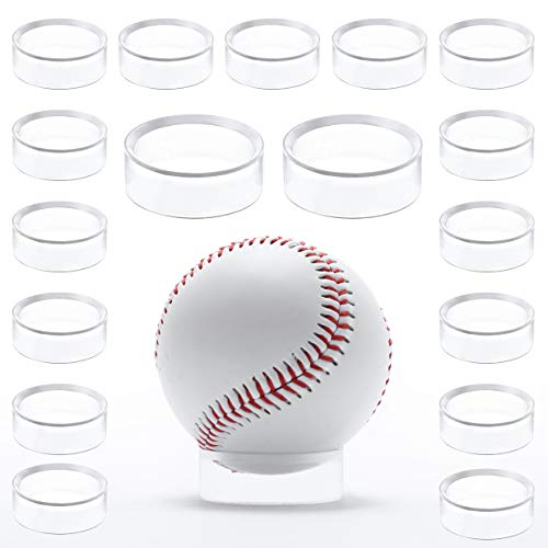 Product Cover WYN-MART Clear Baseball Stand Holder Rings (30 Pack) Round Acrylic Plastic Display 1.22 inches
