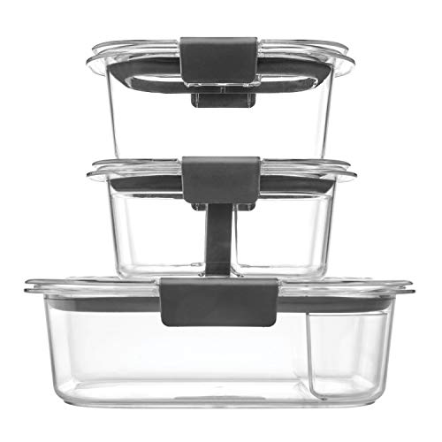 Product Cover Rubbermaid Brilliance Food Storage Containers | 10 Piece Plastic Containers with Lids | Bento Box Style Sandwich and Snack Lunch Kit | BPA Free, Leak Proof Food Container | Microwave /Dishwasher Safe