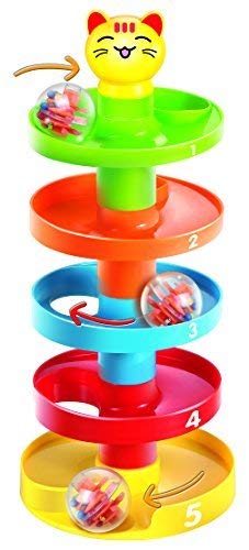 Product Cover 5 Layer Ball Drop and Roll Swirling Tower for Baby and Toddler Development Educational Toys | Stack, Drop and Go Ball Ramp Toy Set includes 3 Spinning Acrylic Activity Balls with Colorful Beads