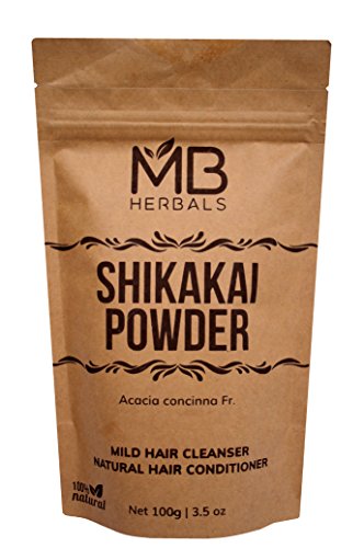 Product Cover MB Herbals Pure Shikakai Powder 100g/3.5 Oz - 100% Pure Acacia concinna Fruit Pods Powder - Natural Hair Cleanser & Conditioner