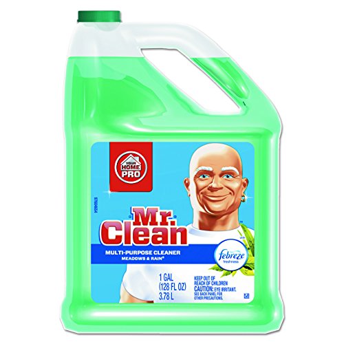 Product Cover Mr. Clean Multipurpose Cleaning Solution with Febreze, 128 oz. Capacity Bottle, Meadows and Rain Scent