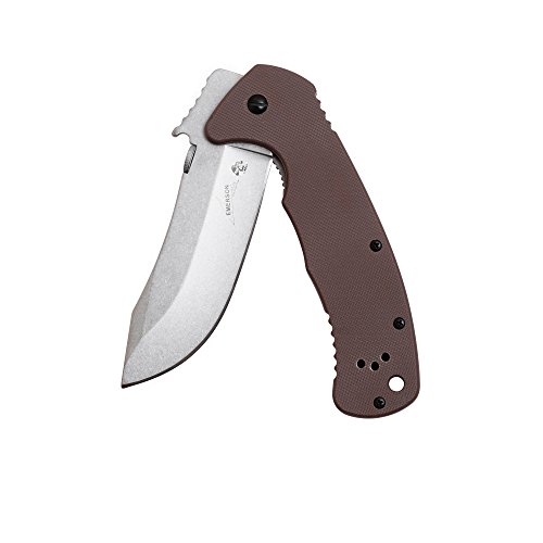 Product Cover Kershaw-Emerson CQC-11K Pocket Knife (6031) Offers Hefty 8Cr14MoV Stainless Steel Tanto Blade with Wave Opening Feature, Reversible Clip, Secure Lock and Durable Construction; 5.8 oz.