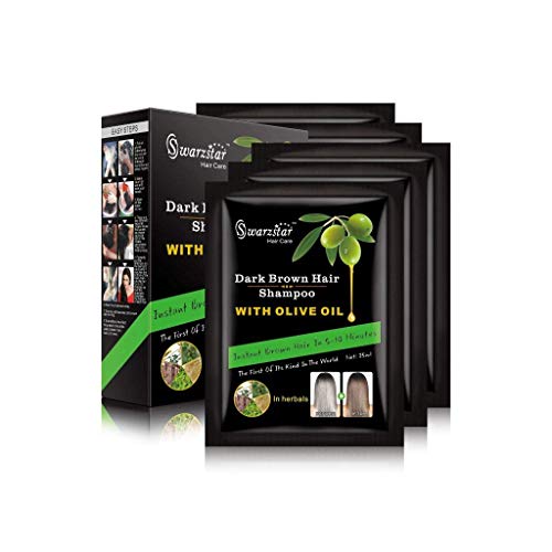 Product Cover Swarzstar Hair Color Shampoo Dark Brown with Olive Oil 125 ml Pack of 5 Sachets = 25ml x 5 Sachets