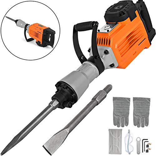 Product Cover Mophorn 3600W Electric Demolition Hammer Heavy Duty Concrete Breaker 1800 RPM Jack Hammer Demolition Drills with Flat Chisel Bull Point Chisel (3600 W)